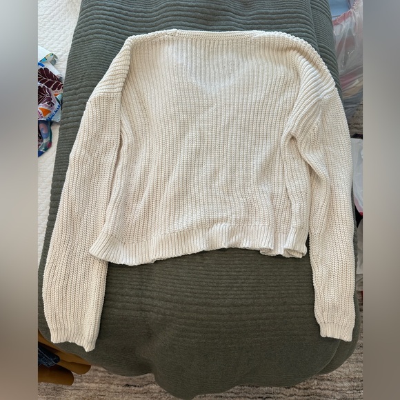 Jenni Kayne Cream V-Neck Sweater - Picture 4 of 5